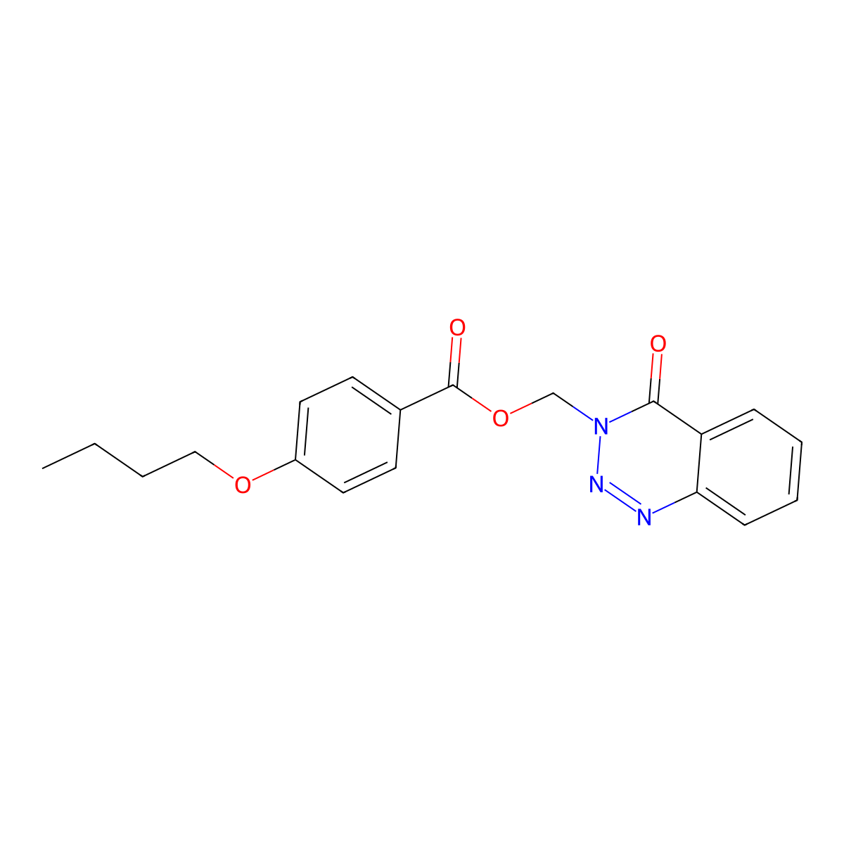 (4-Oxo-1,2,3-benzotriazin-3-yl)methyl 4-butoxybenzoate molecular structure, CAS 481661-69-2