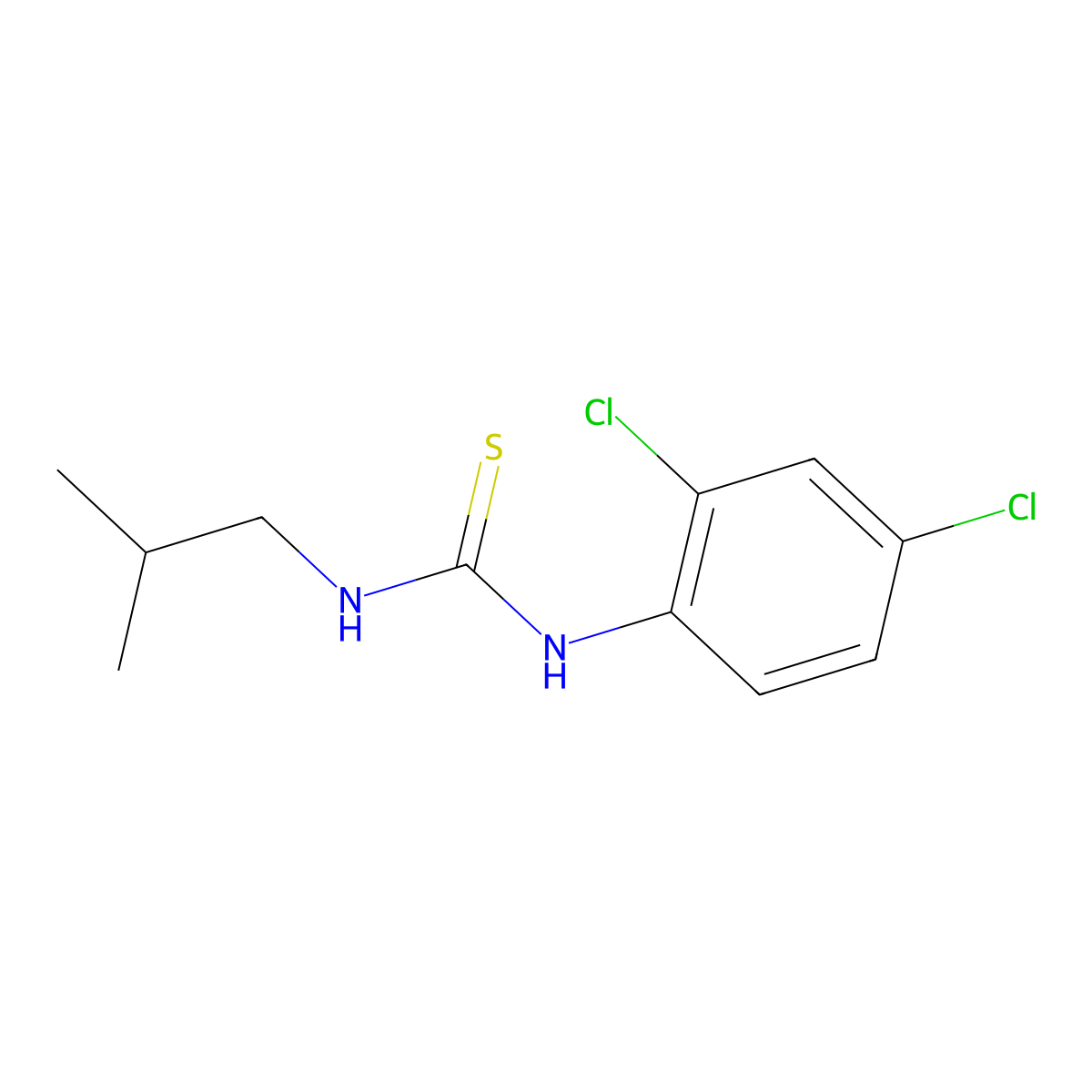 1-(2,4-Dichlorophenyl)-3-(2-methylpropyl)thiourea molecular structure, CAS 481676-85-1