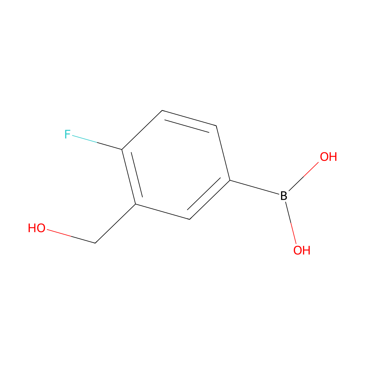4-Fluoro-3-(hydroxymethyl)benzeneboronic acid molecular structure, CAS 481681-02-1