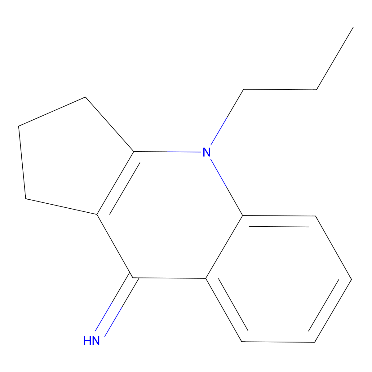 4-propyl-2,3-dihydro-1H-cyclopenta[b]quinolin-9-imine molecular structure, CAS 481686-99-1
