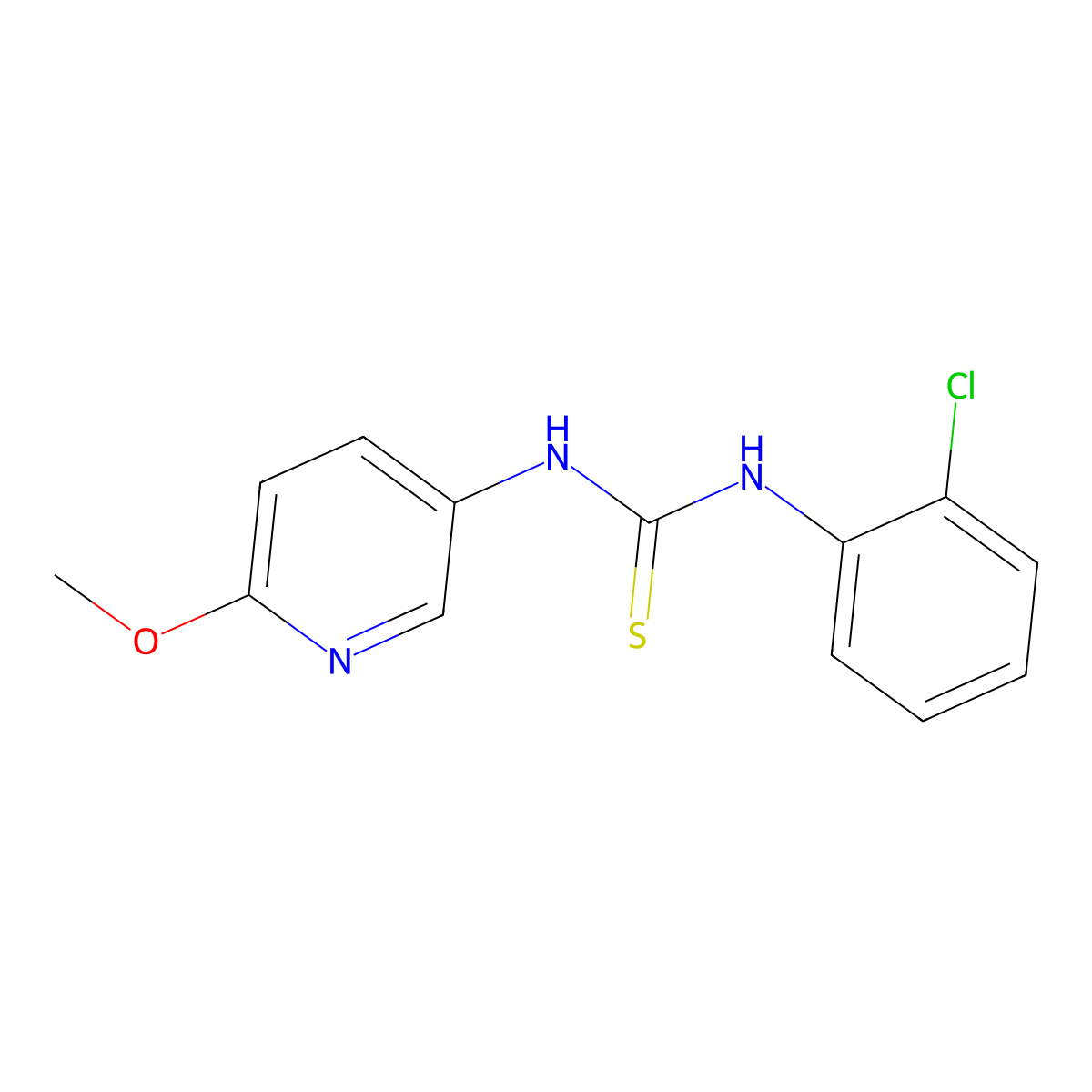 1-(2-Chlorophenyl)-3-(6-methoxypyridin-3-yl)thiourea molecular structure, CAS 481688-11-3