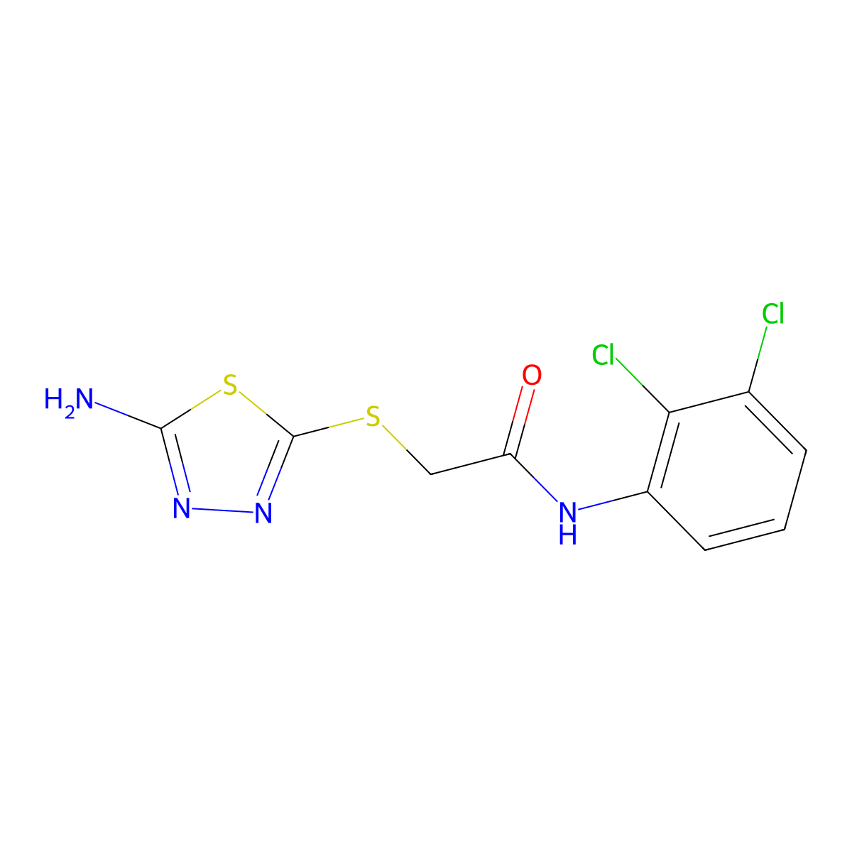 2-((5-Amino-1,3,4-thiadiazol-2-YL)thio)-N-(2,3-dichlorophenyl)acetamide molecular structure, CAS 481691-44-5