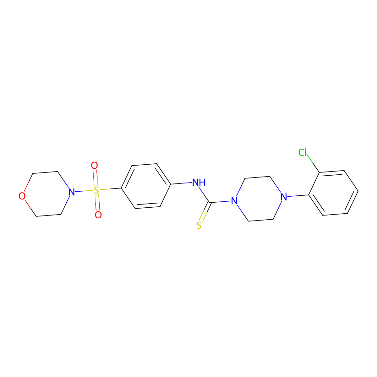 4-(2-chlorophenyl)-N-[4-(morpholin-4-ylsulfonyl)phenyl]piperazine-1-carbothioamide molecular structure, CAS 481691-65-0