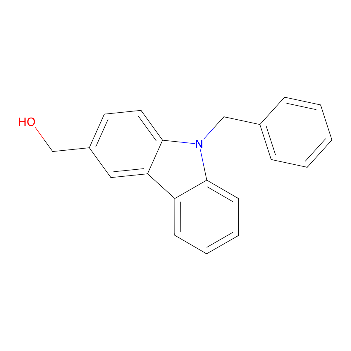 (9-Benzyl-9H-carbazol-3-YL)methanol molecular structure, CAS 481695-70-9