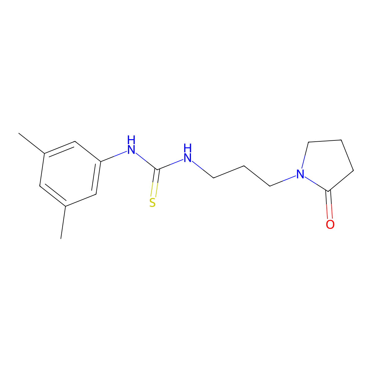 1-(3,5-Dimethylphenyl)-3-[3-(2-oxopyrrolidin-1-yl)propyl]thiourea molecular structure, CAS 481697-42-1