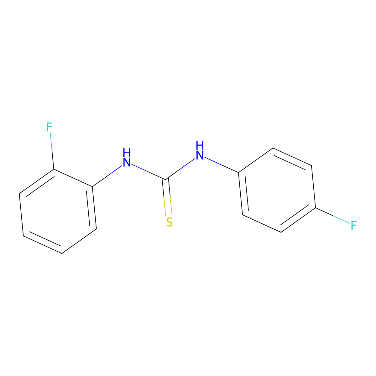 1-(2-Fluorophenyl)-3-(4-fluorophenyl)thiourea molecular structure, CAS 481700-46-3