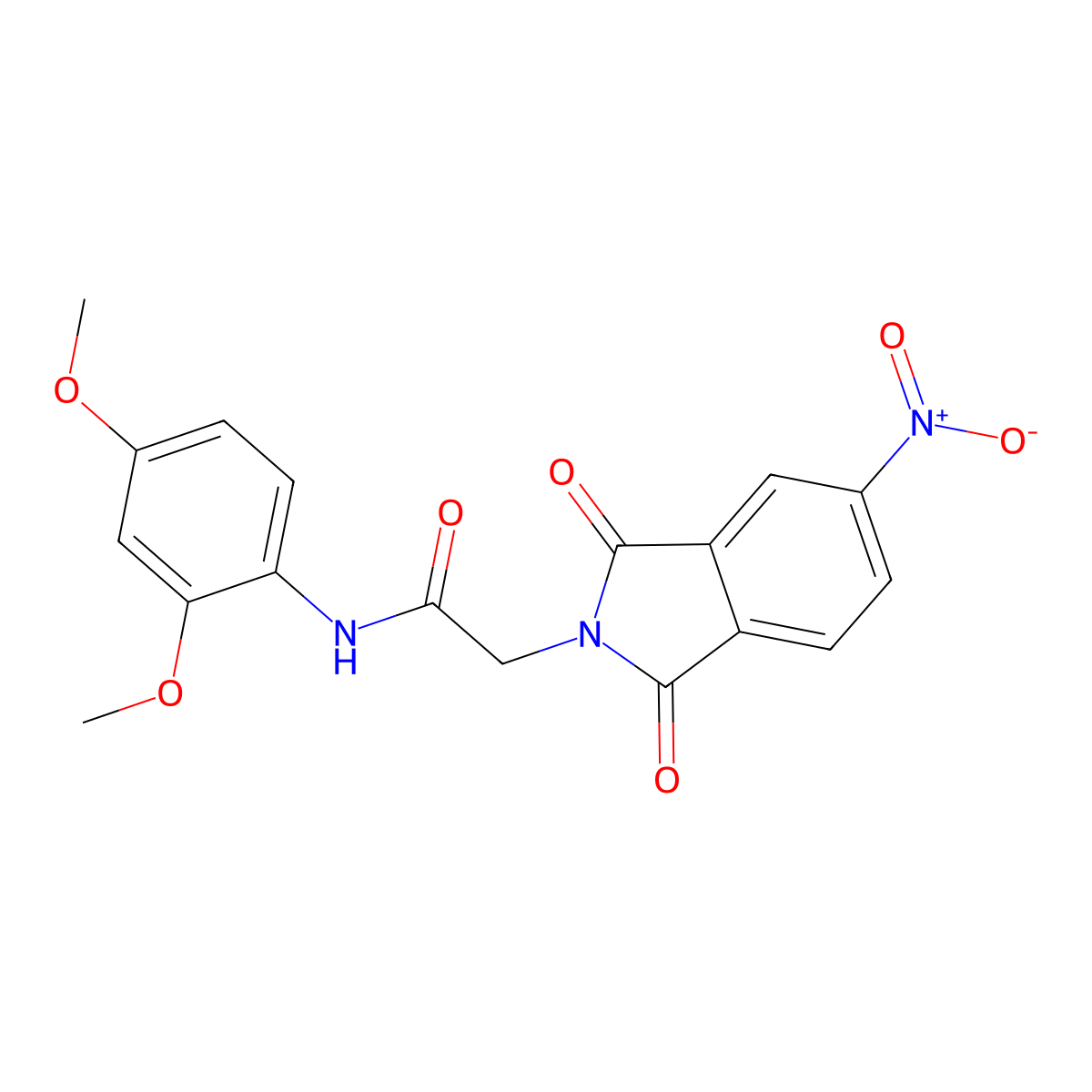 N-(2,4-dimethoxyphenyl)-2-(5-nitro-1,3-dioxoisoindol-2-yl)acetamide molecular structure, CAS 481701-38-6