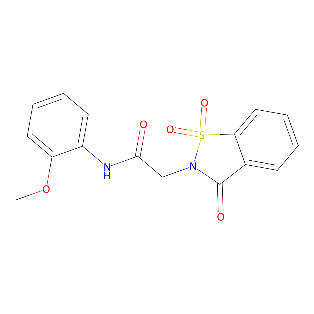 2-(1,1-dioxido-3-oxobenzo[d]isothiazol-2(3H)-yl)-N-(2-methoxyphenyl)acetamide molecular structure, CAS 481705-87-7
