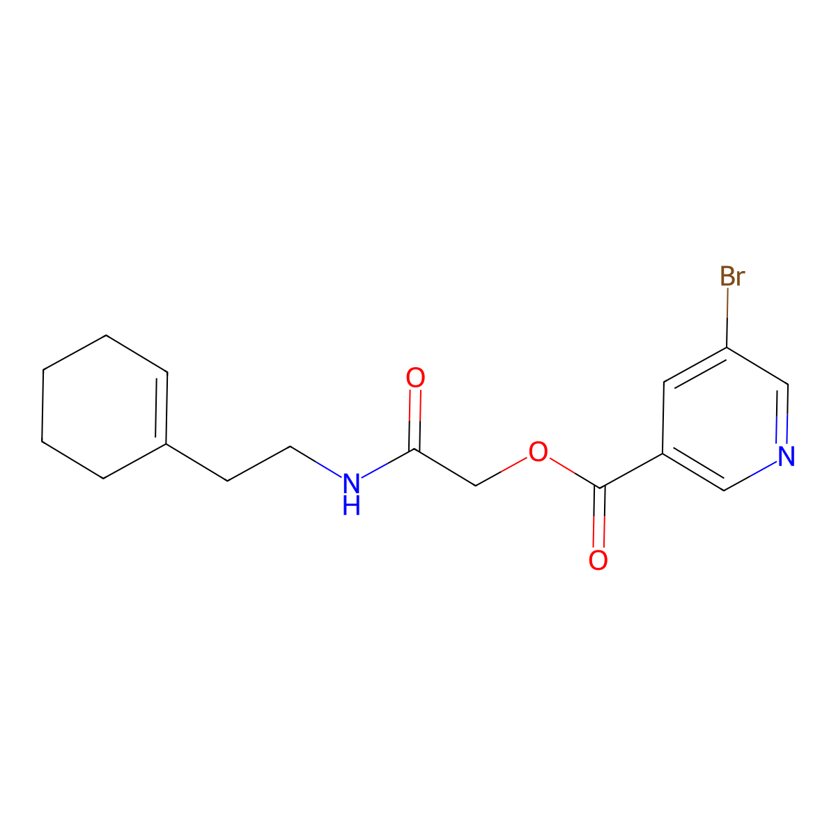 {[2-(Cyclohex-1-en-1-yl)ethyl]carbamoyl}methyl 5-bromopyridine-3-carboxylate molecular structure, CAS 481718-53-0