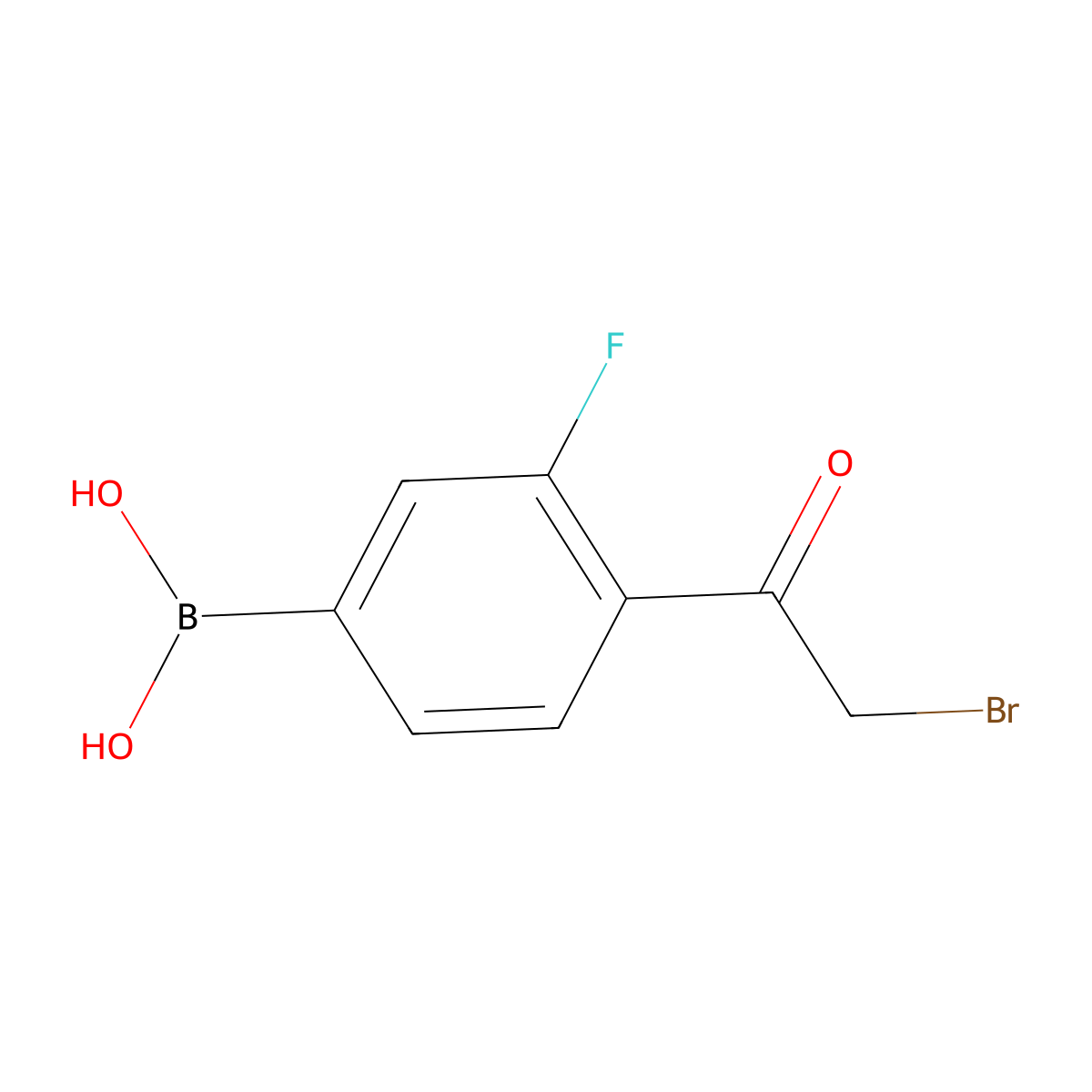 4-Bromoacetyl-3-fluorophenylboronic acid molecular structure, CAS 481725-36-4