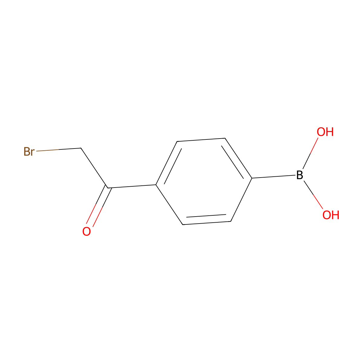 (4-(2-Bromoacetyl)phenyl)boronic acid molecular structure, CAS 481725-47-7