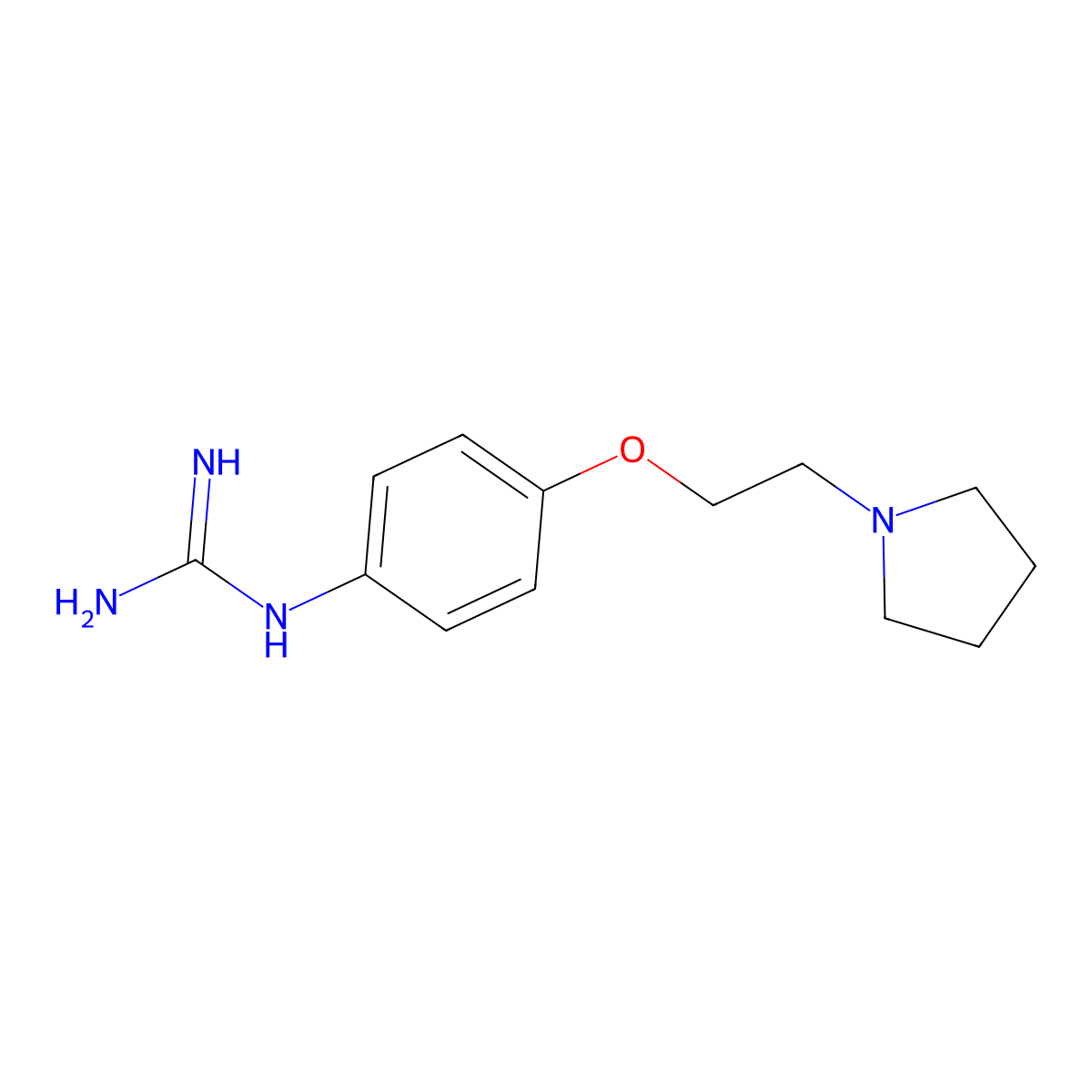 1-(4-(2-(Pyrrolidin-1-yl)ethoxy)phenyl)guanidine molecular structure, CAS 48174-99-8