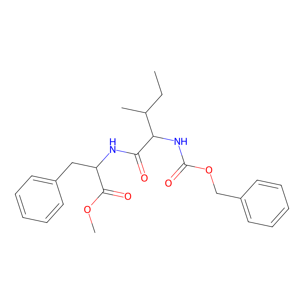 Carbobenzyloxy-L-isoleucyl-L-phenylalanine methyl ester molecular structure, CAS 4818-06-8