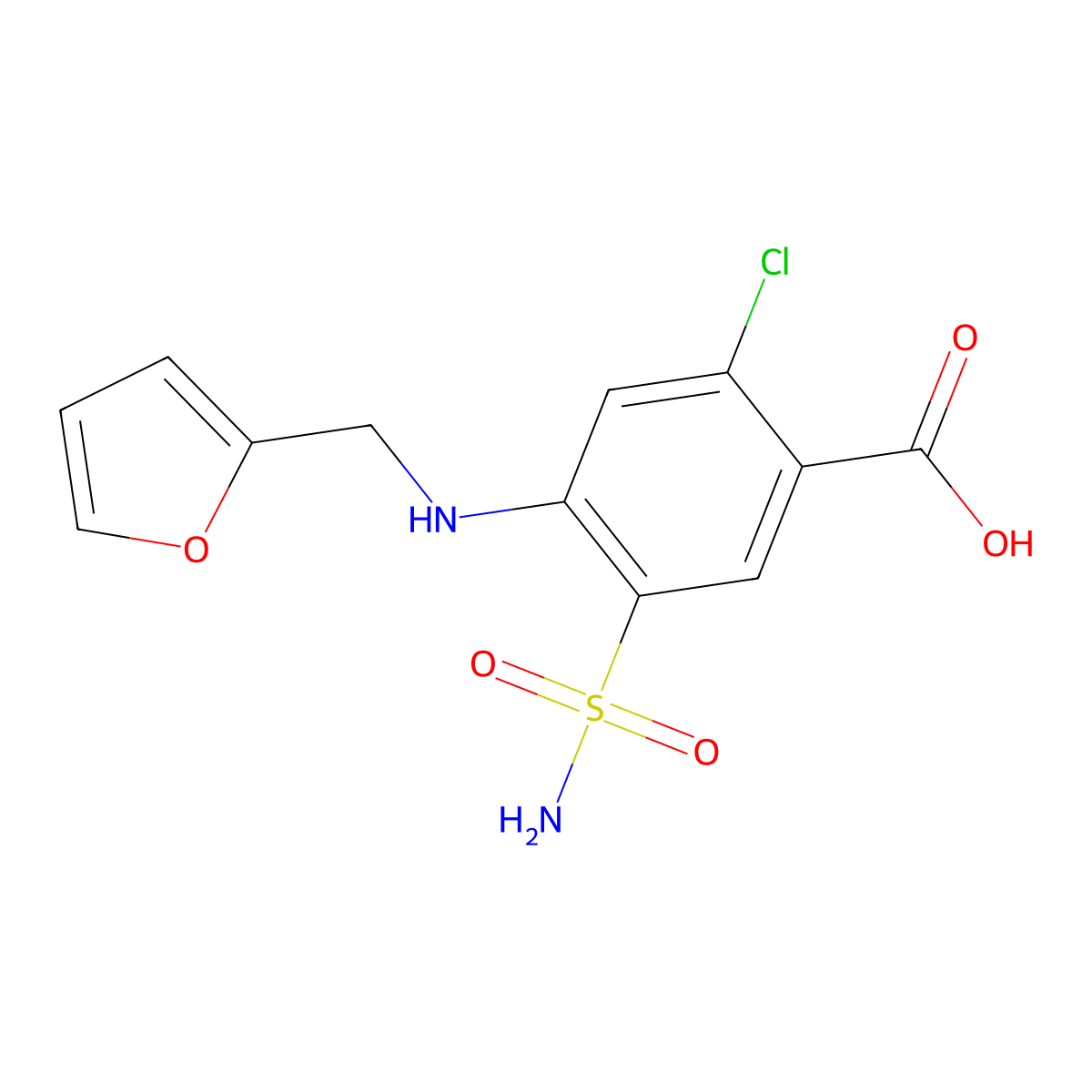 Isofurosemide molecular structure, CAS 4818-59-1