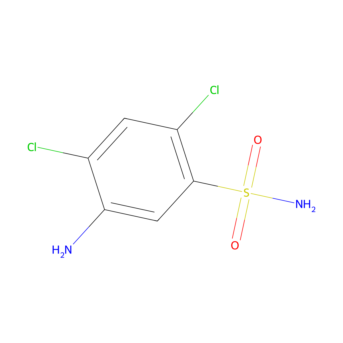 5-Amino-2,4-dichlorobenzene-1-sulfonamide molecular structure, CAS 4818-77-3