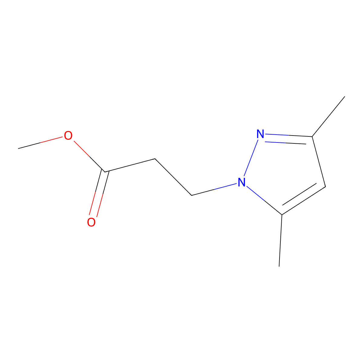 Methyl 3-(3,5-Dimethyl-1H-pyrazol-1-yl)propanoate molecular structure, CAS 4819-19-6