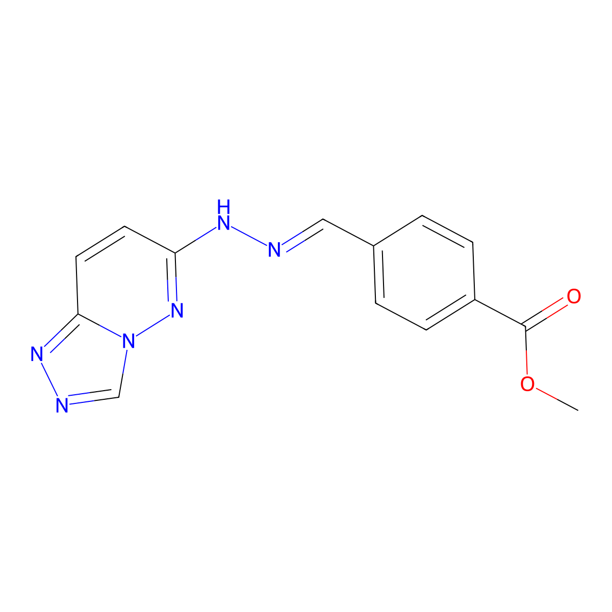 Methyl 4-{[2-([1,2,4]triazolo[4,3-b]pyridazin-6-yl)hydrazinylidene]methyl}benzoate molecular structure, CAS 4819-53-8