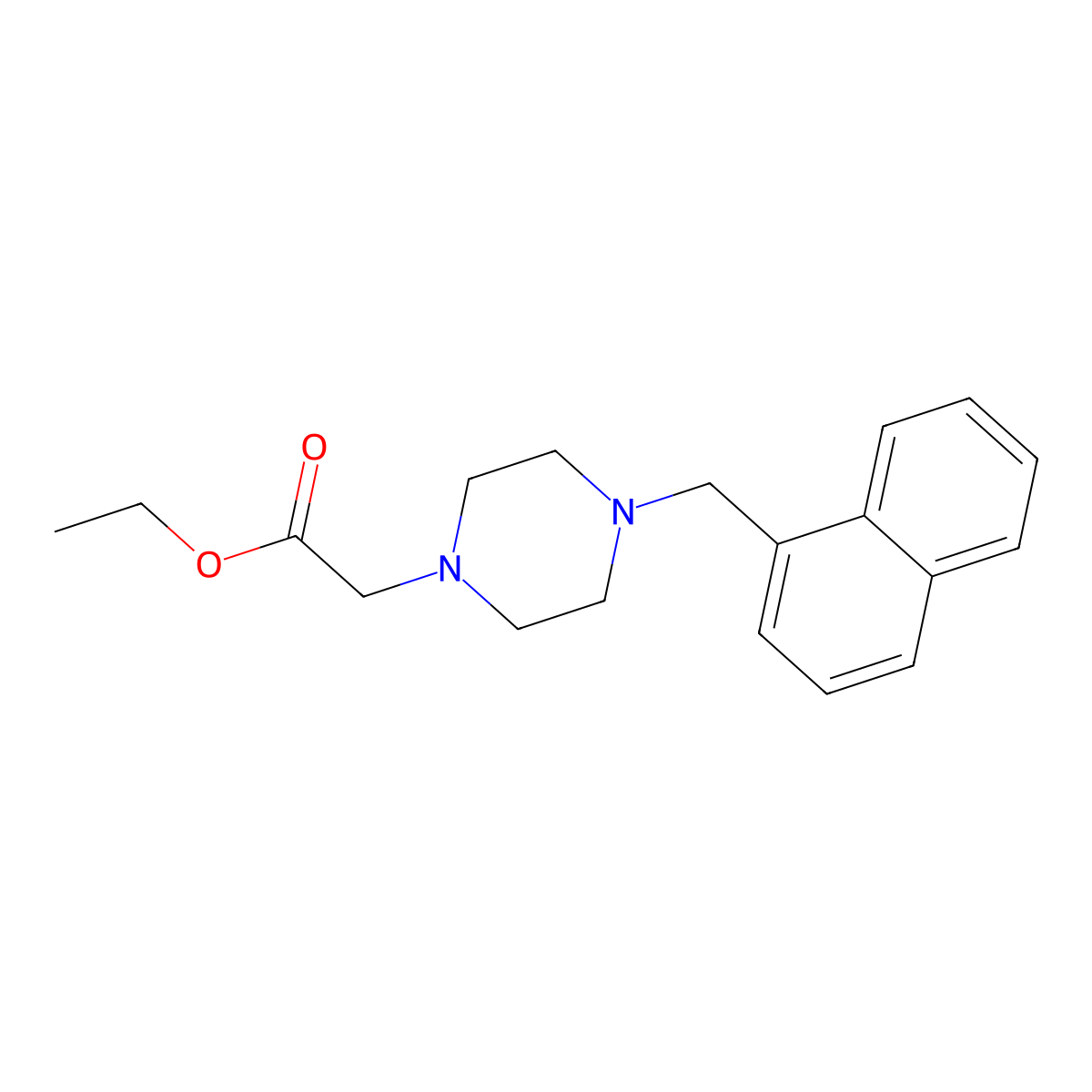 Ethyl 2-(4-(naphthalen-1-ylmethyl)piperazin-1-yl)acetate molecular structure, CAS 48198-46-5