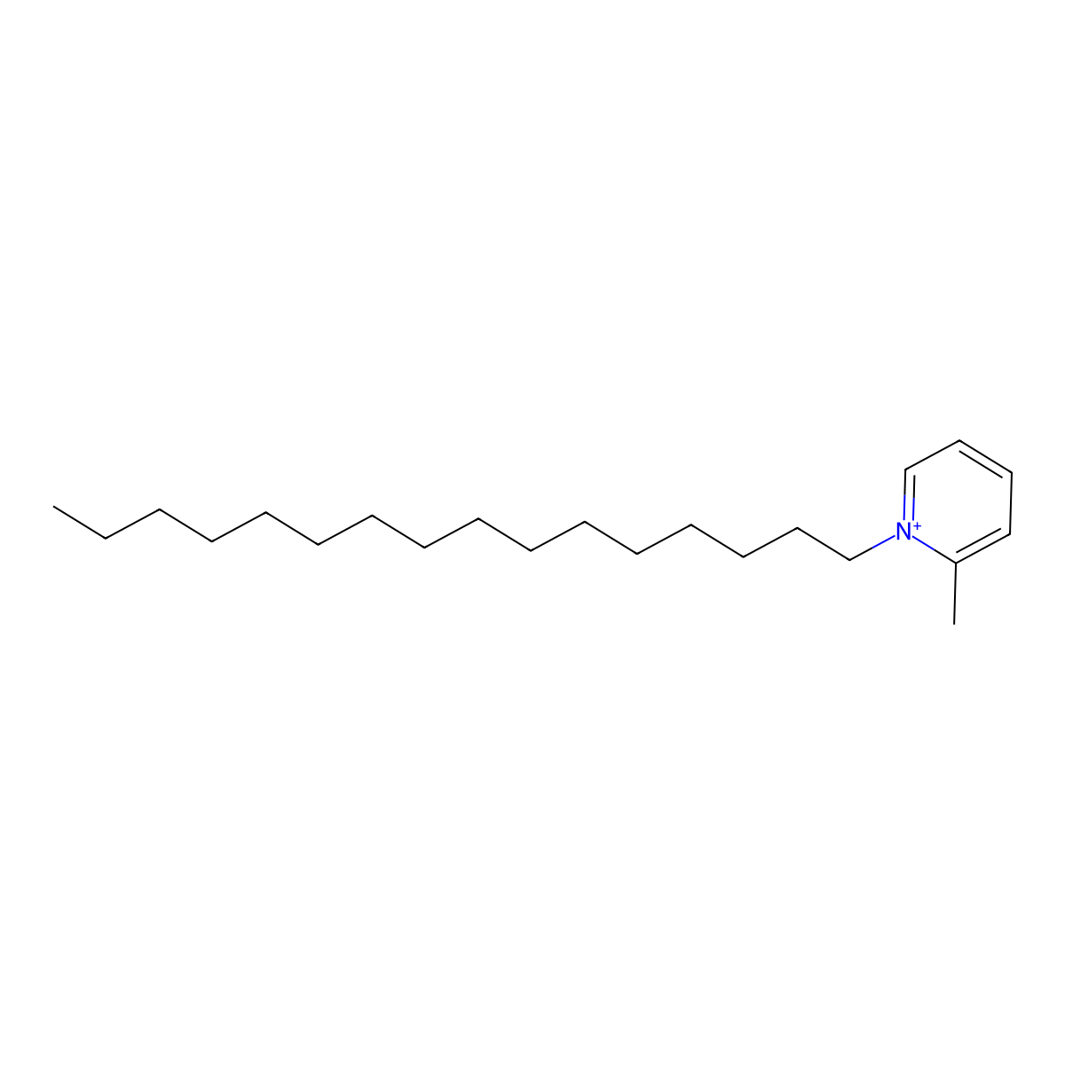 1-Hexadecyl-2-methylpyridinium molecular structure, CAS 48199-12-8