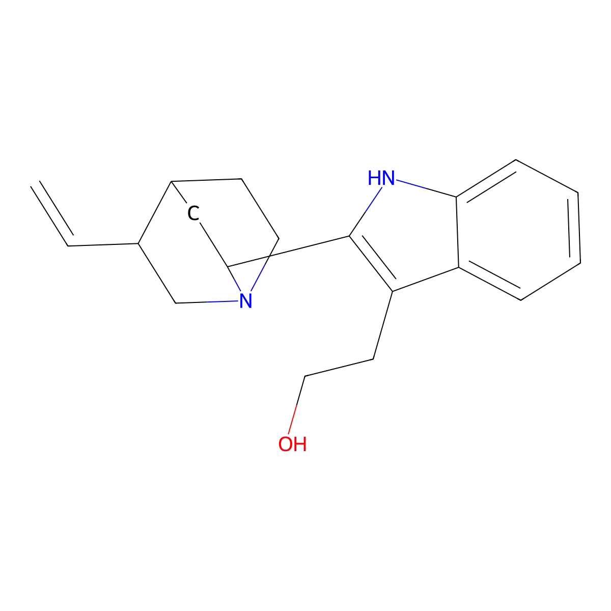 Cinchonamine molecular structure, CAS 482-28-0