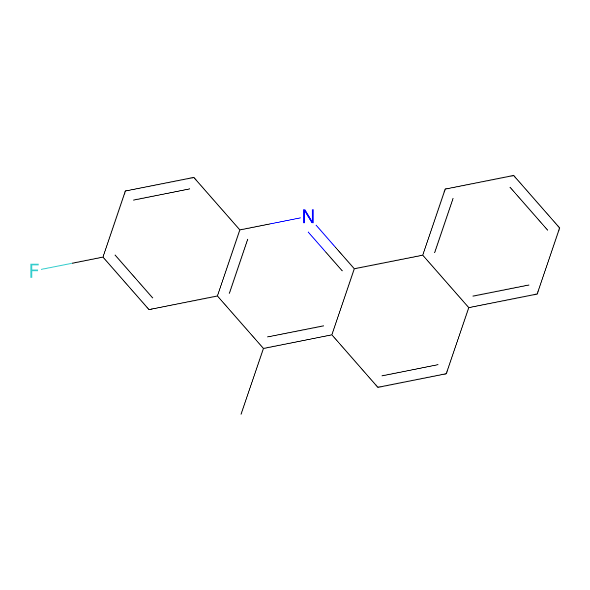 9-Fluoro-7-methylbenzo[c]acridine molecular structure, CAS 482-41-7