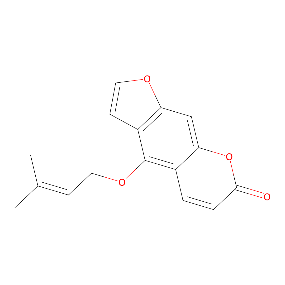 Isoimperatorin molecular structure, CAS 482-45-1