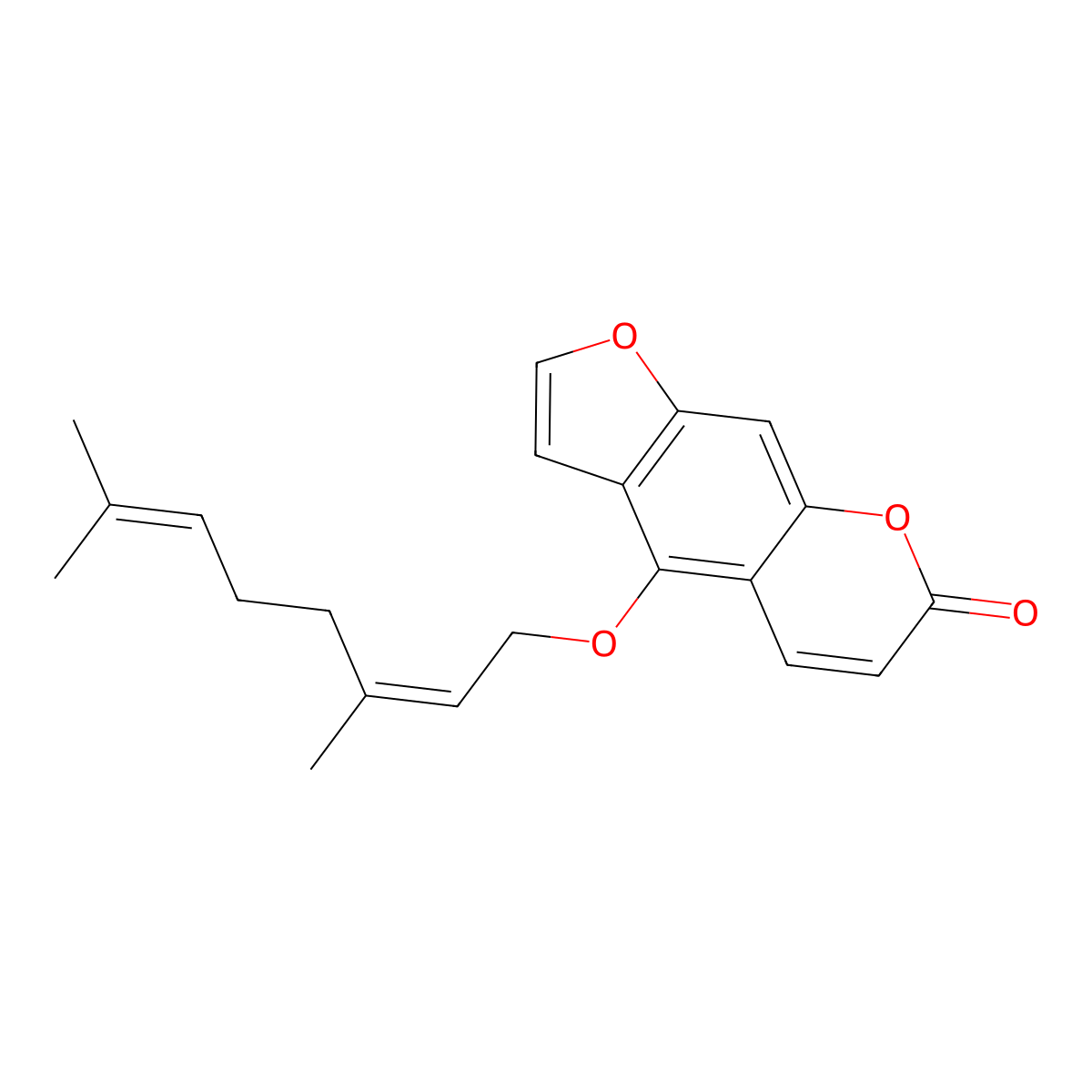4-[(3,7-Dimethyl-2,6-octadien-1-yl)oxy]-7H-furo[3,2-g][1]benzopyran-7-one molecular structure, CAS 482-46-2