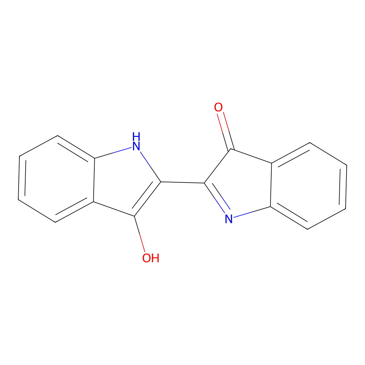 Indigo molecular structure, CAS 482-89-3