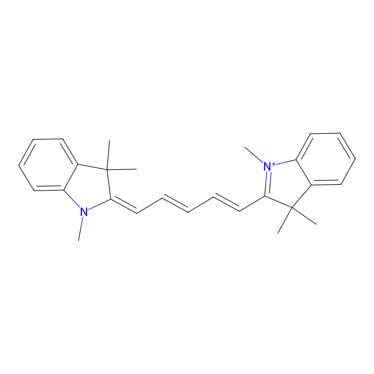 1,1',3,3,3',3'-Hexamethylindodicarbocyanine molecular structure, CAS 48221-03-0