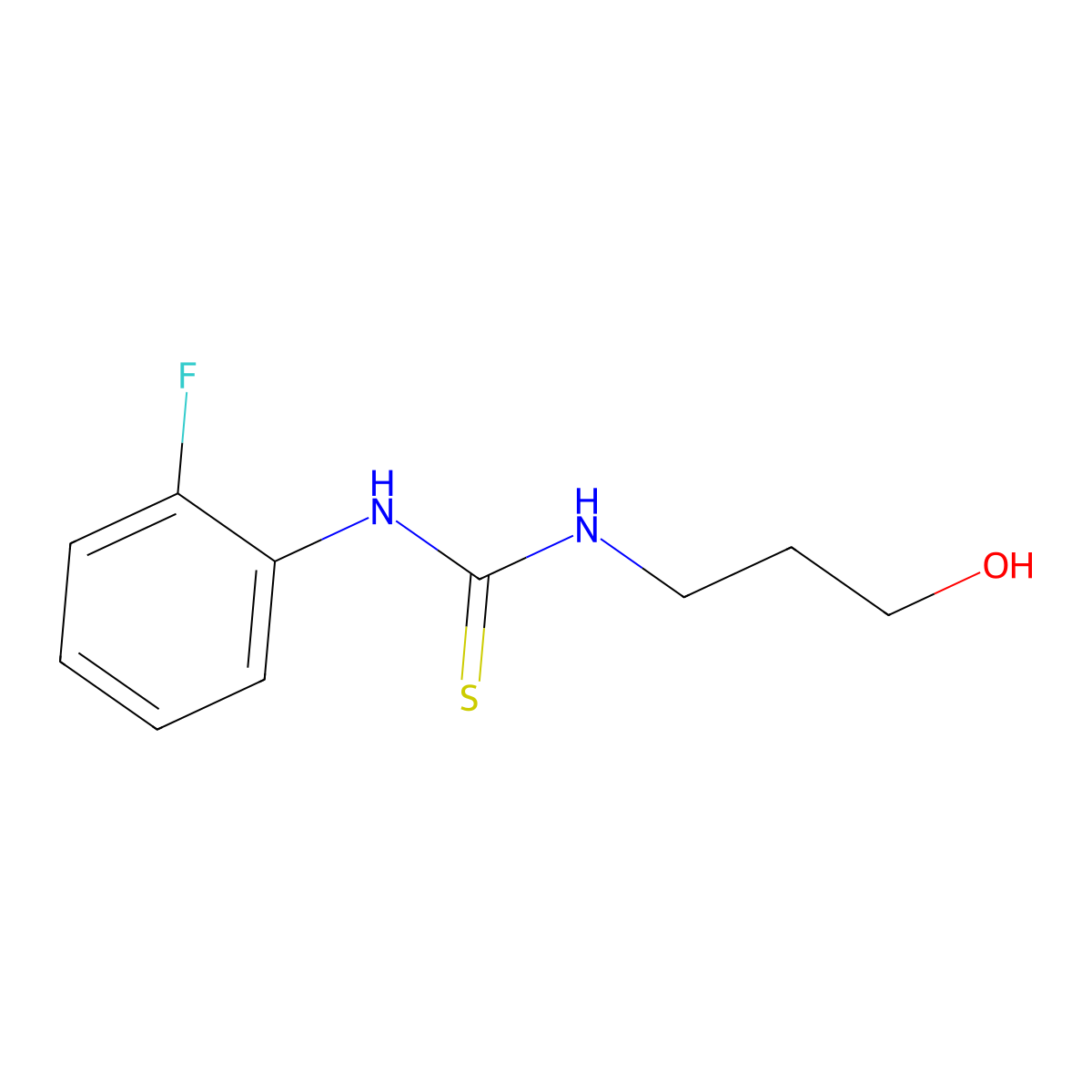 1-(2-Fluorophenyl)-3-(3-hydroxypropyl)thiourea molecular structure, CAS 482281-41-4