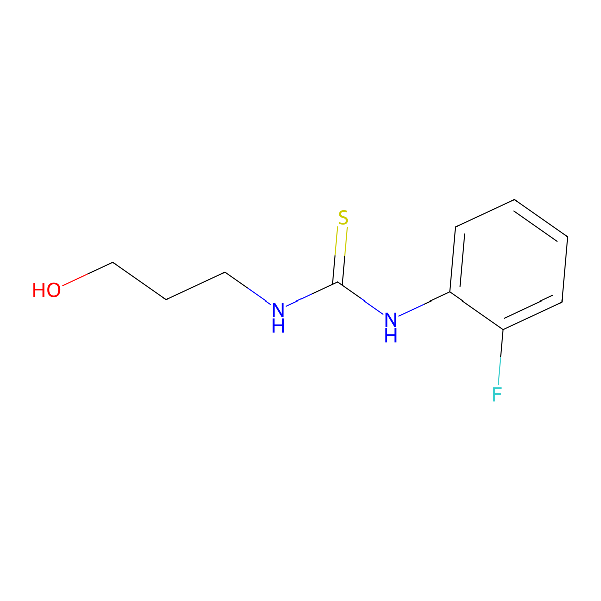 1-(2-Fluorophenyl)-3-(3-hydroxypropyl)thiourea molecular structure, CAS 482281-41-4