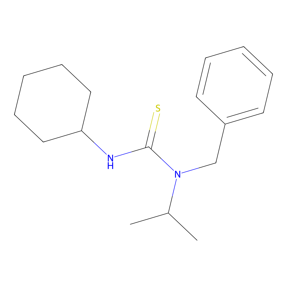 1-Benzyl-3-cyclohexyl-1-propan-2-ylthiourea molecular structure, CAS 482282-84-8