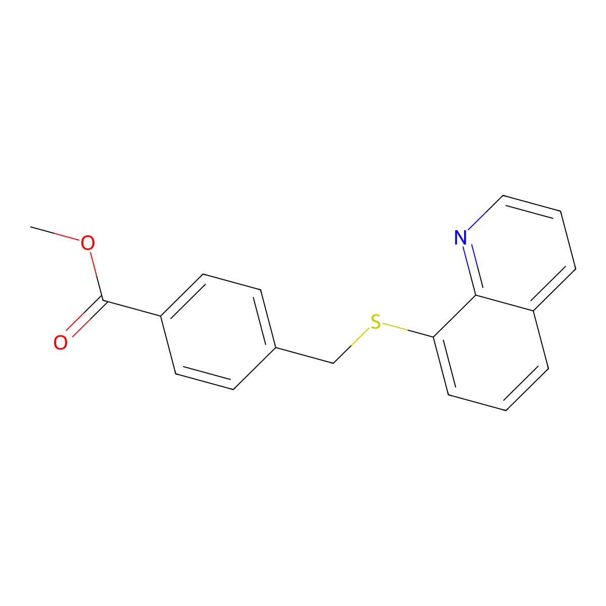 Methyl 4-[(quinolin-8-ylsulfanyl)methyl]benzoate molecular structure, CAS 482289-70-3