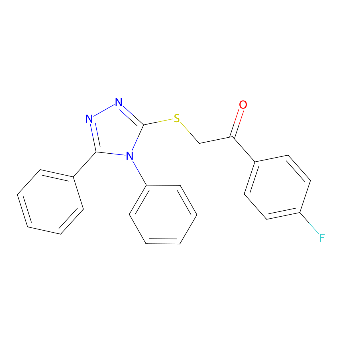 2-[(4,5-Diphenyl-1,2,4-triazol-3-yl)sulfanyl]-1-(4-fluorophenyl)ethanone molecular structure, CAS 482290-62-0