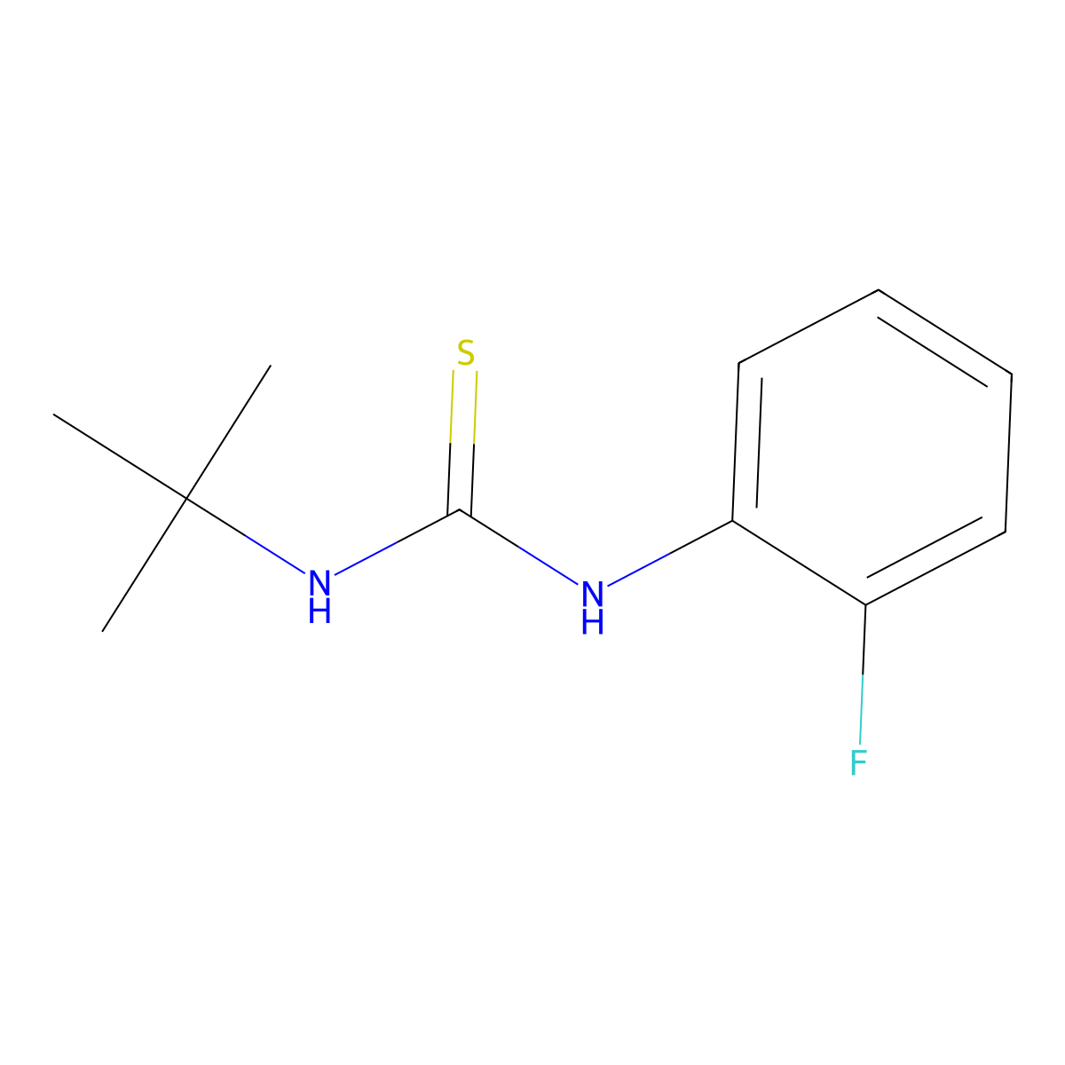 1-Tert-butyl-3-(2-fluorophenyl)thiourea molecular structure, CAS 482295-63-6