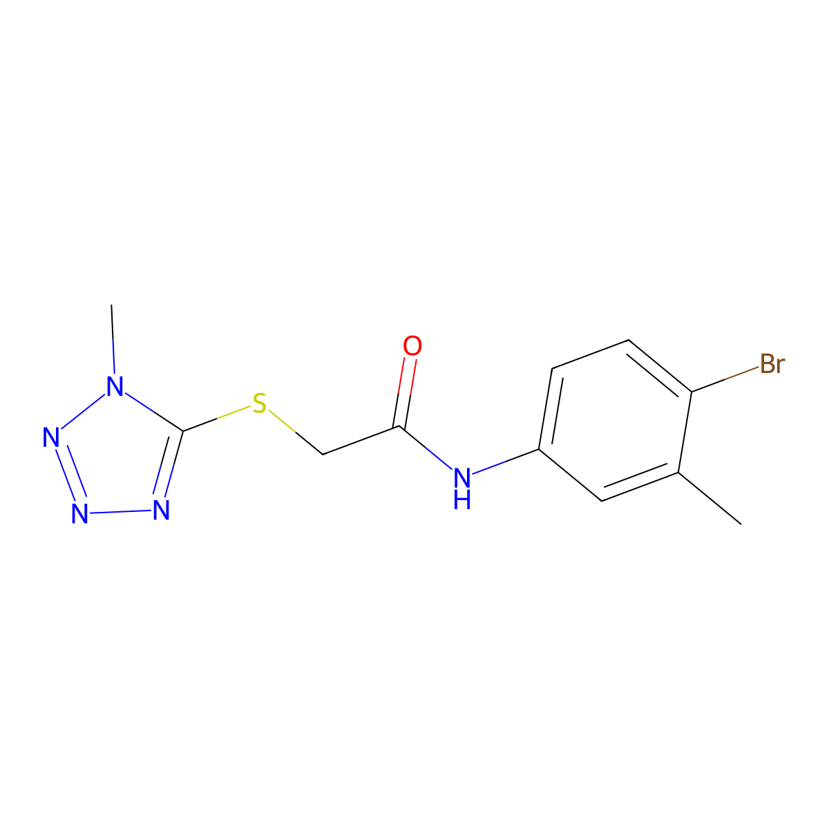 N-(4-bromo-3-methylphenyl)-2-[(1-methyl-1H-1,2,3,4-tetrazol-5-yl)sulfanyl]acetamide molecular structure, CAS 482298-22-6