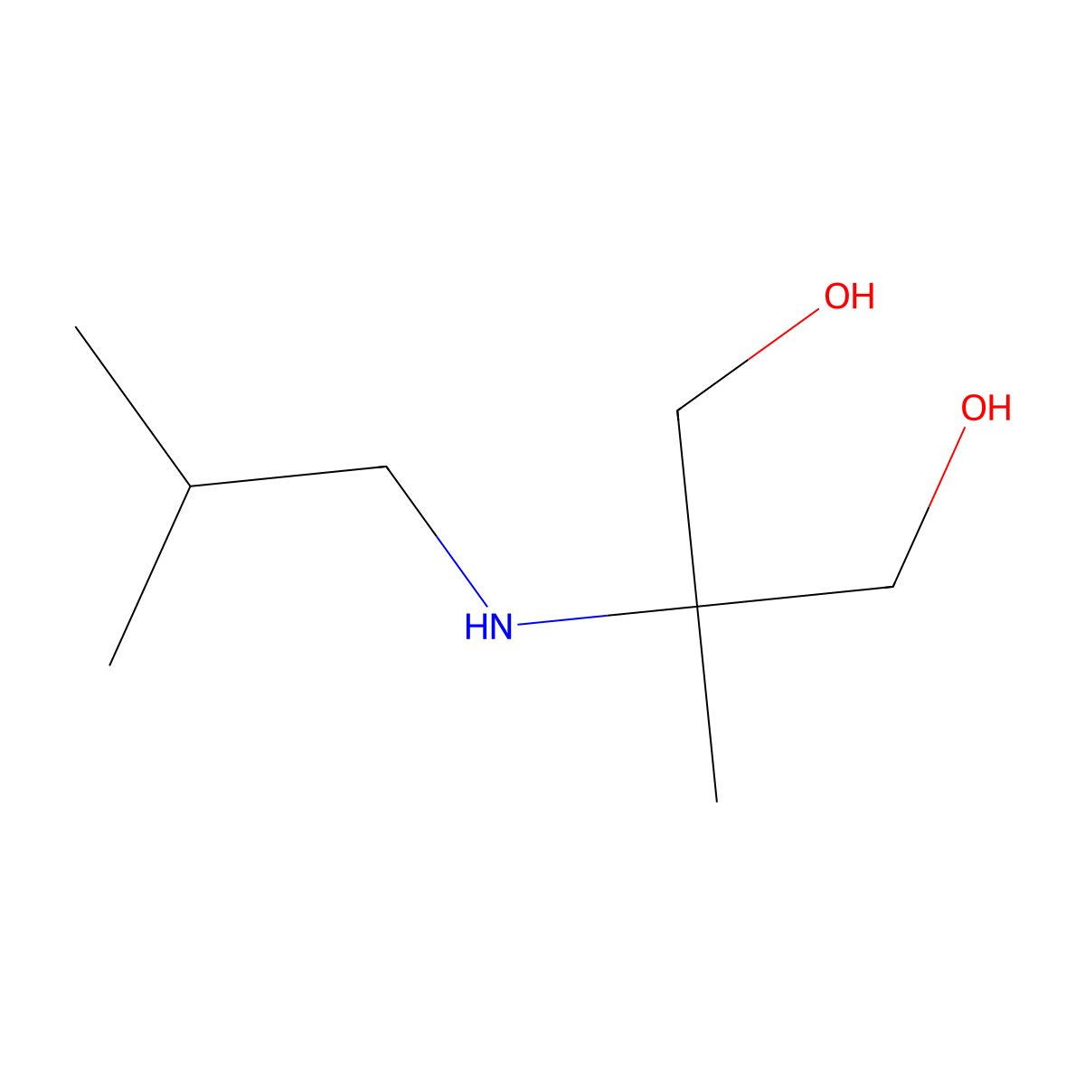 2-Methyl-2-[(2-methylpropyl)amino]propane-1,3-diol molecular structure, CAS 4823-27-2