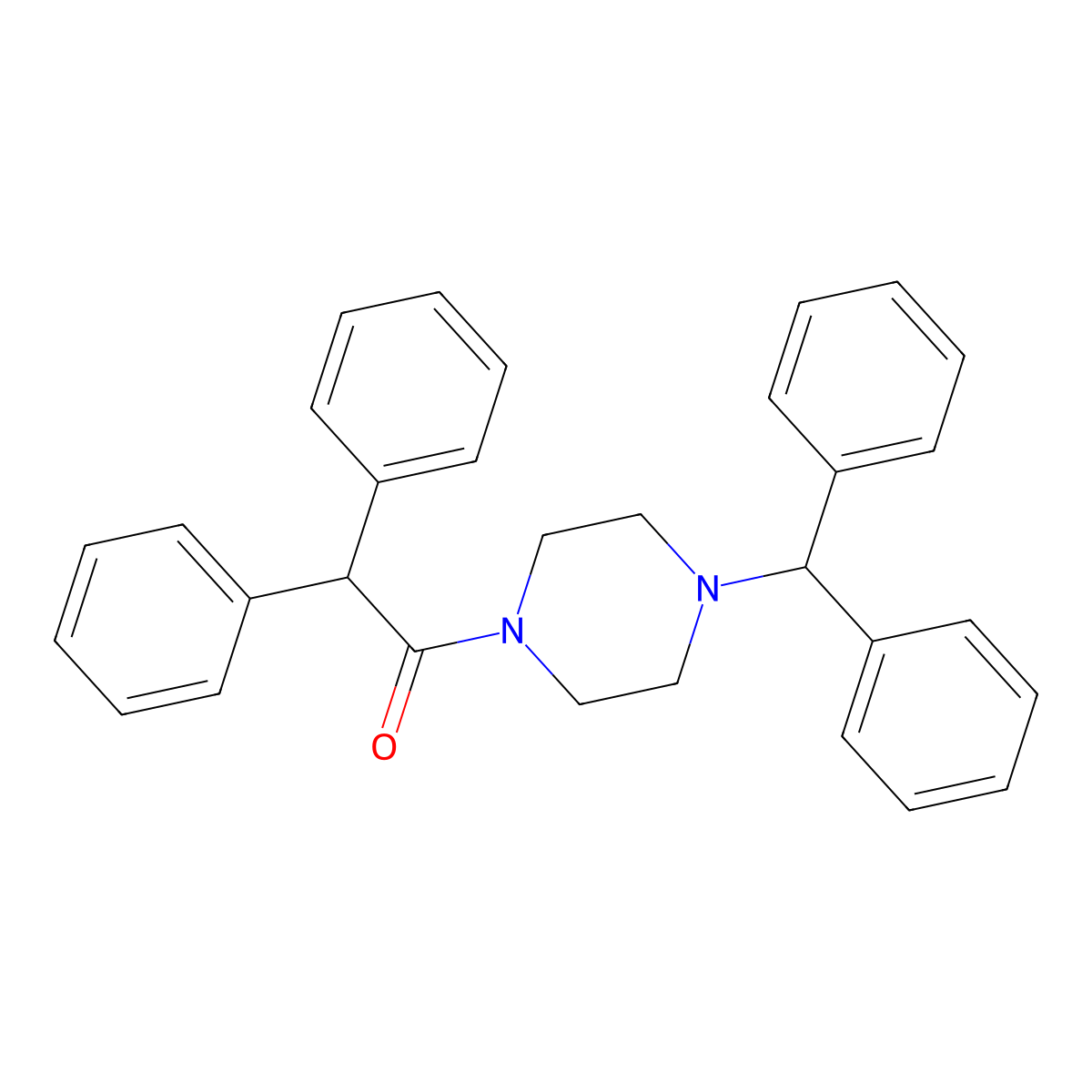 1-(4-(Diphenylmethyl)piperazinyl)-2,2-diphenylethan-1-one molecular structure, CAS 48230-15-5