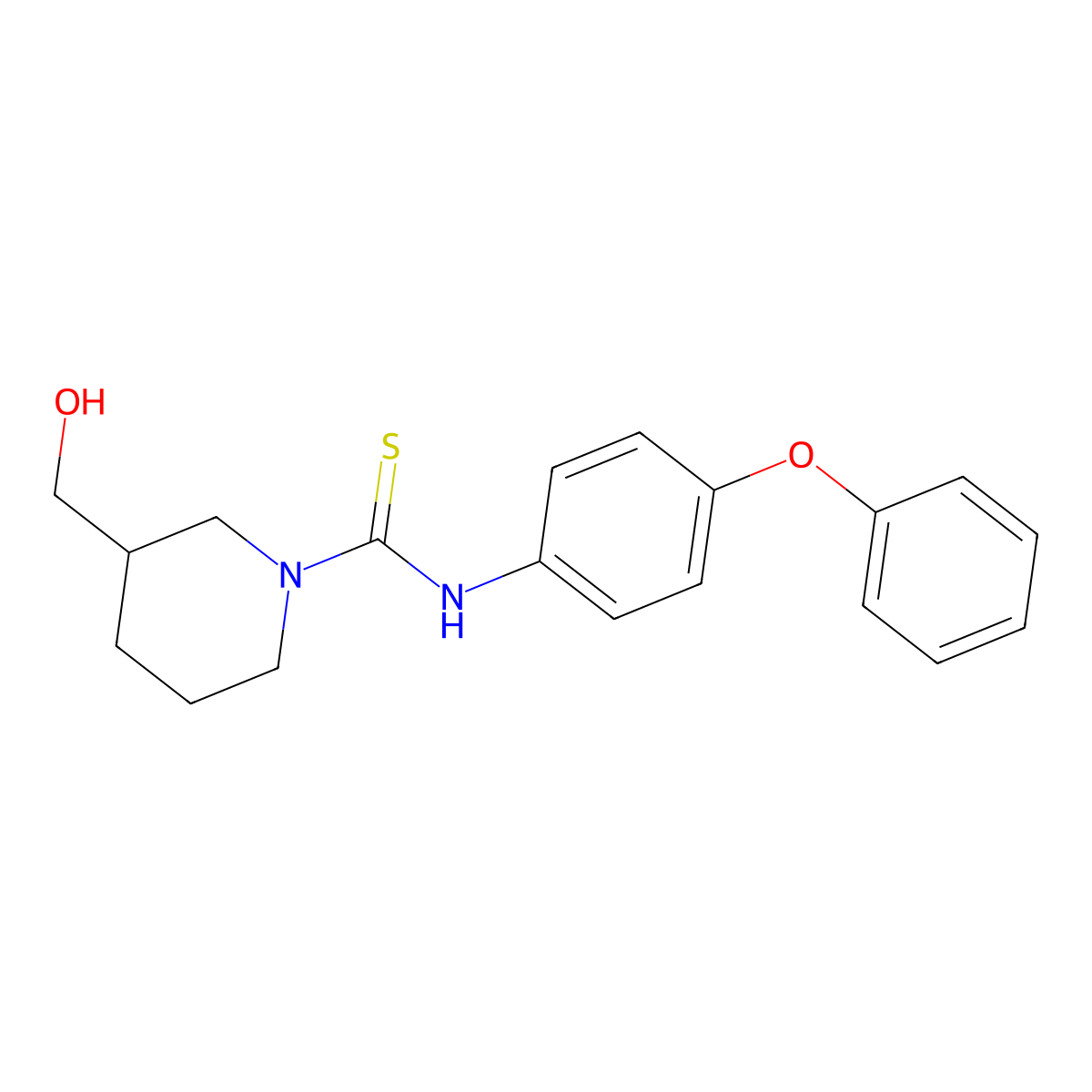 3-(hydroxymethyl)-N-(4-phenoxyphenyl)piperidine-1-carbothioamide molecular structure, CAS 482300-41-4