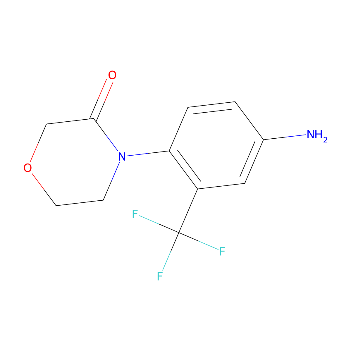 4-(4-Amino-2-(trifluoromethyl)phenyl)morpholin-3-one molecular structure, CAS 482308-08-7