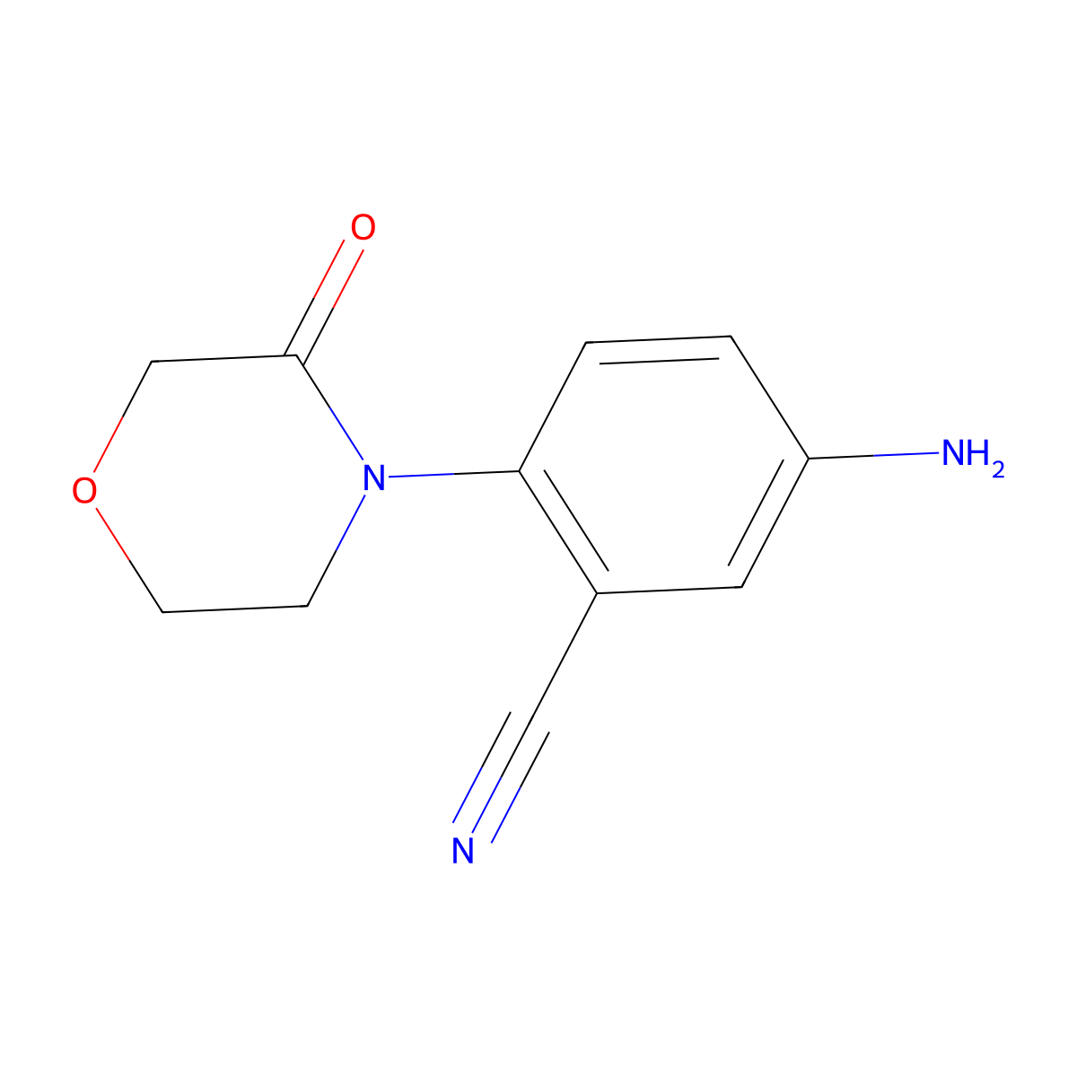 5-Amino-2-(3-oxo-4-morpholinyl)benzonitrile molecular structure, CAS 482308-11-2