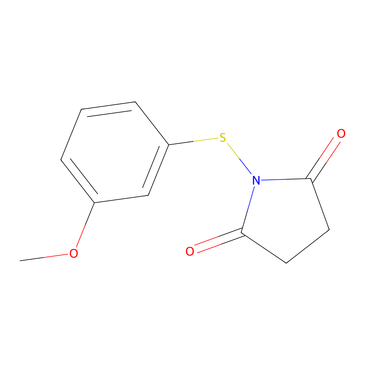 2,5-Pyrrolidinedione, 1-[(3-methoxyphenyl)thio]- molecular structure, CAS 482308-31-6