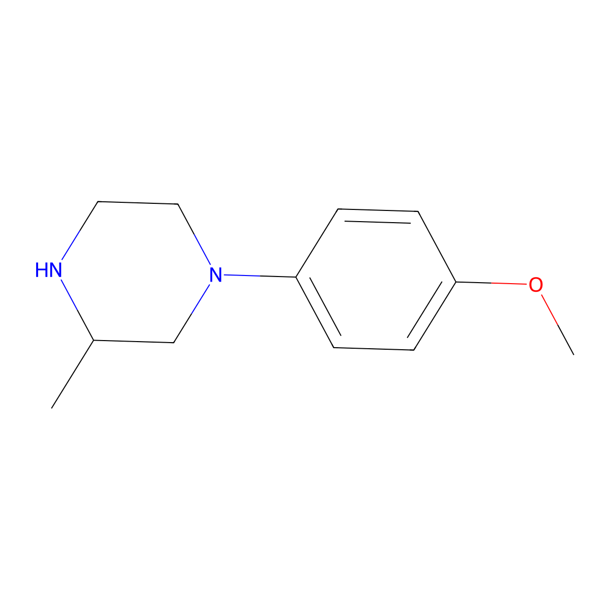1-(4-Methoxyphenyl)-3-methylpiperazine molecular structure, CAS 482308-72-5