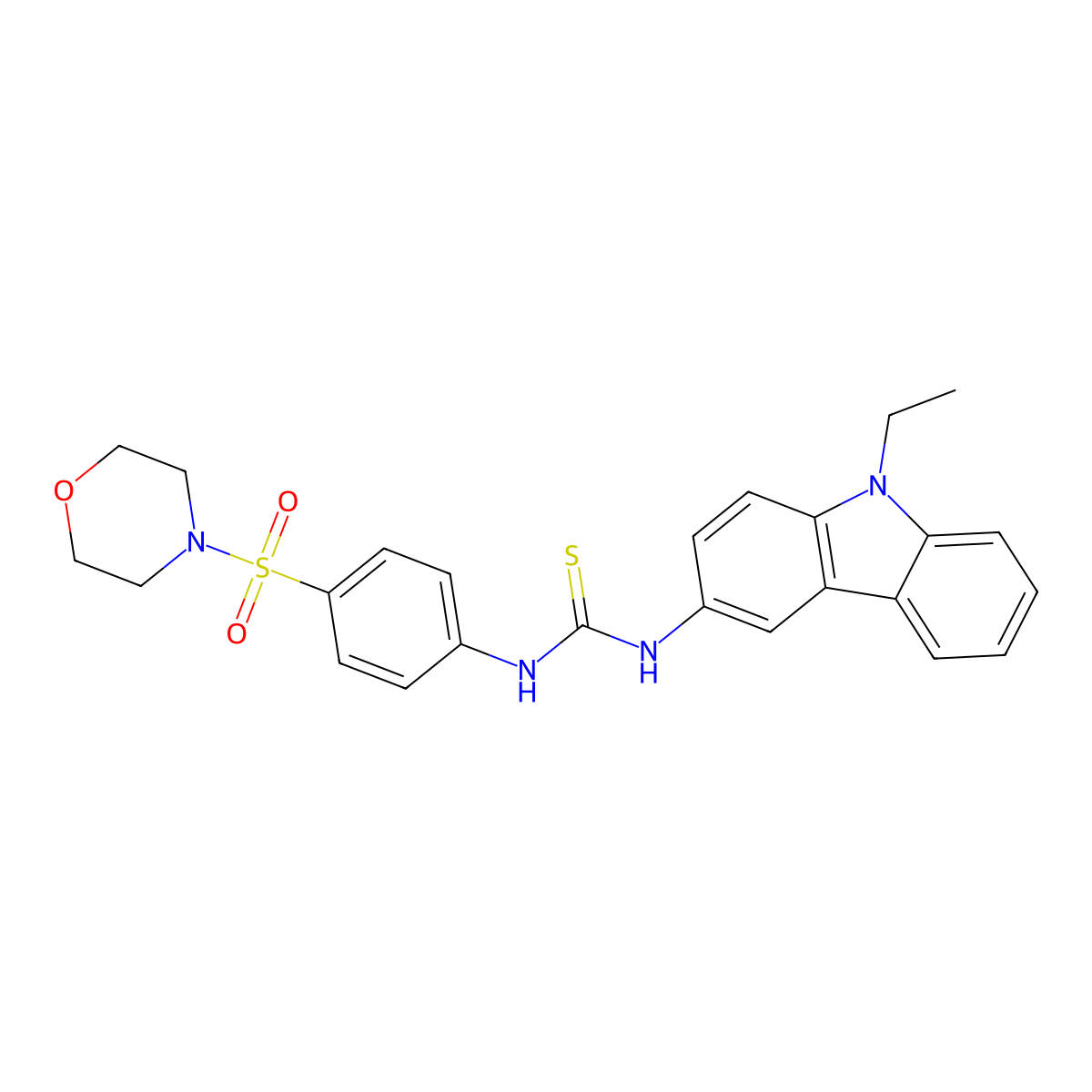 1-(9-Ethylcarbazol-3-yl)-3-(4-morpholin-4-ylsulfonylphenyl)thiourea molecular structure, CAS 482318-85-4
