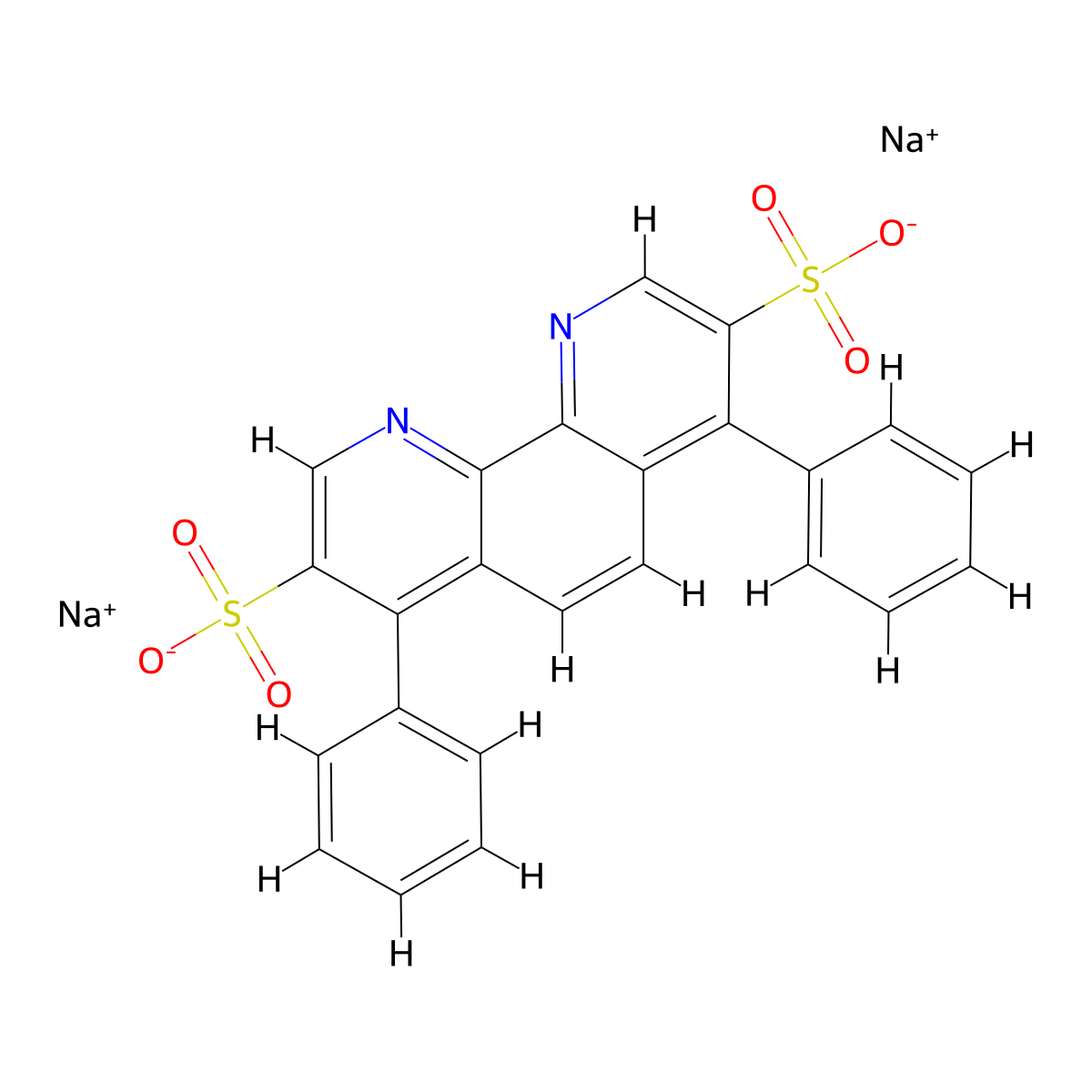 Sodium 4,7-diphenyl-1,10-phenanthroline-3,8-disulfonate molecular structure, CAS 482324-38-9