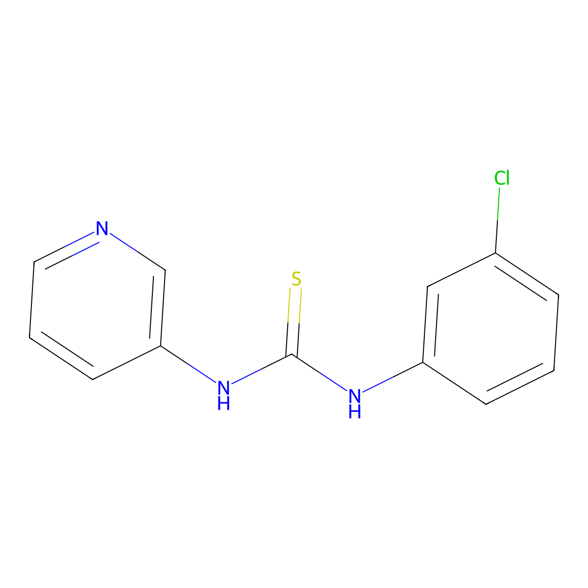 1-(3-Chlorophenyl)-3-pyridin-3-ylthiourea molecular structure, CAS 482341-27-5