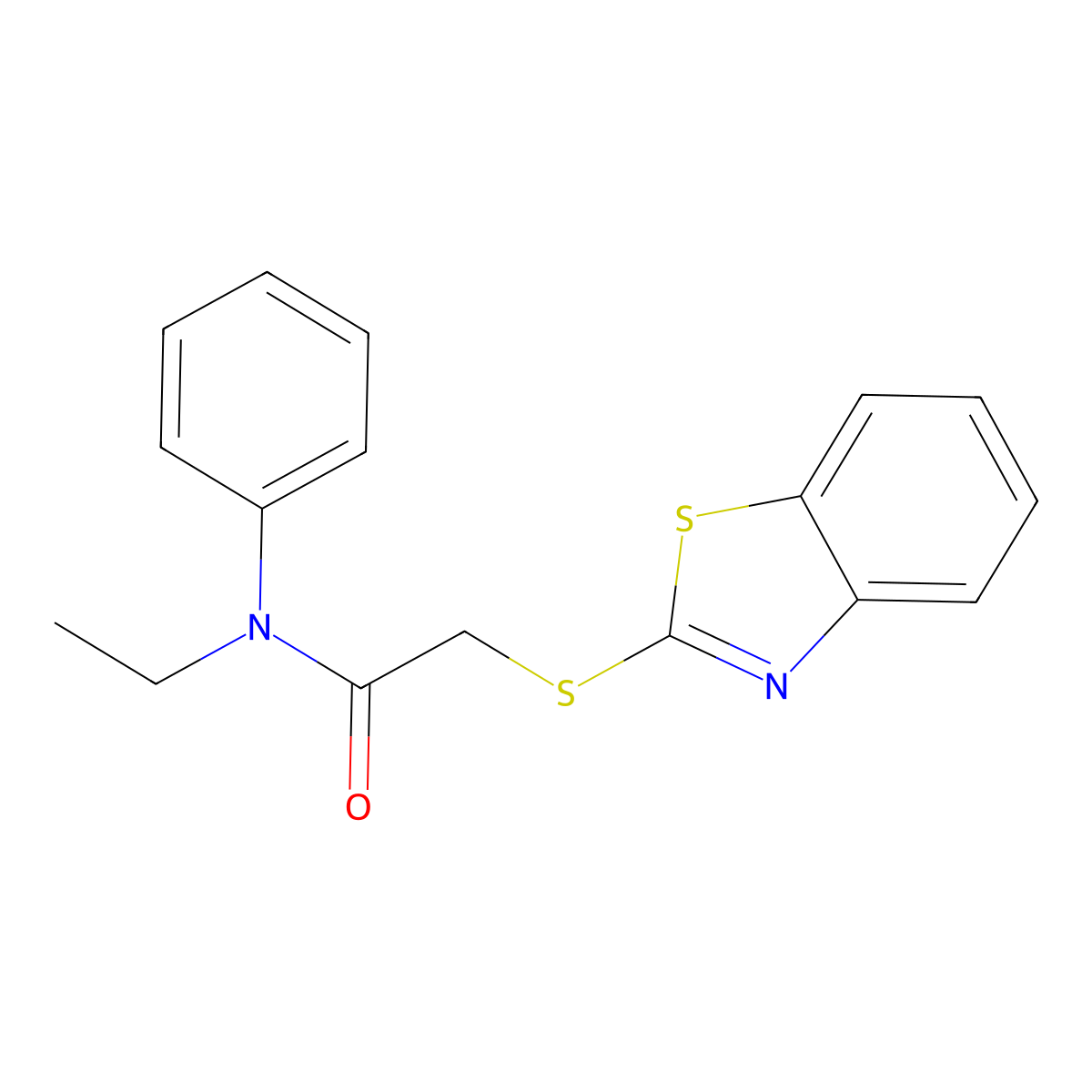 2-(1,3-benzothiazol-2-ylsulfanyl)-N-ethyl-N-phenylacetamide molecular structure, CAS 482346-38-3
