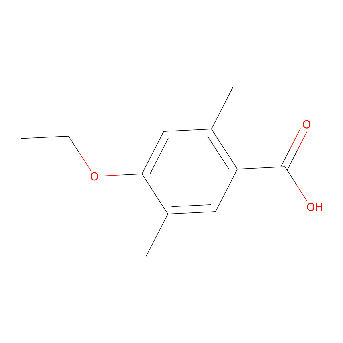 4-Ethoxy-2,5-dimethylbenzoic acid molecular structure, CAS 482355-55-5