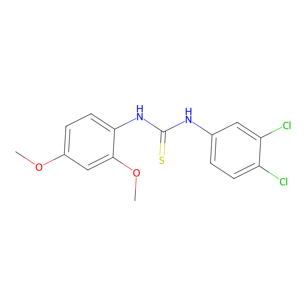 1-(3,4-Dichlorophenyl)-3-(2,4-dimethoxyphenyl)thiourea molecular structure, CAS 482357-43-7