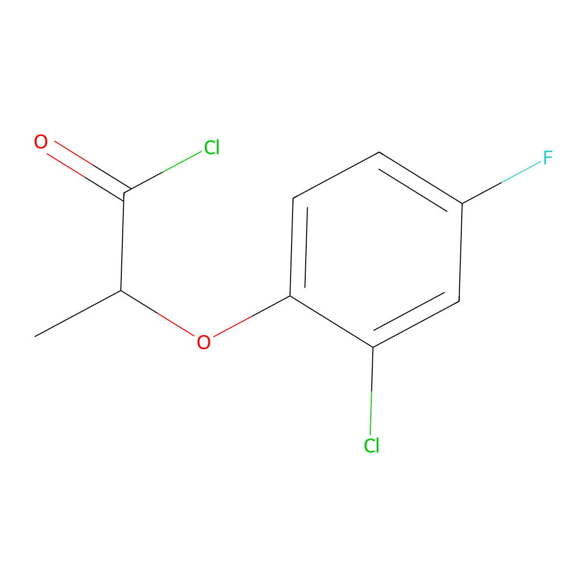 2-(2-Chloro-4-fluorophenoxy)propanoyl chloride molecular structure, CAS 482373-01-3